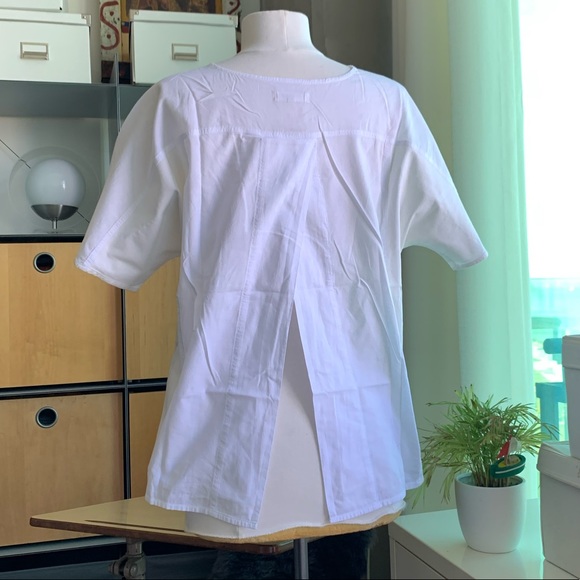Madewell Cotton Top Tee Blouse Split Back Sz S M - Picture 5 of 12